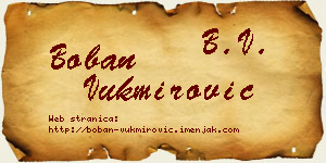 Boban Vukmirović vizit kartica